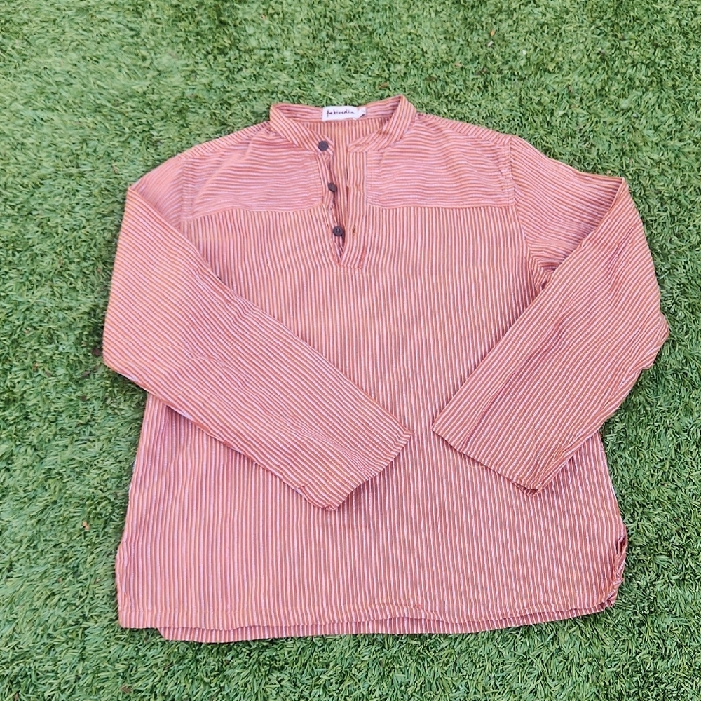 Fabindia Red and Brown Casual Kurta